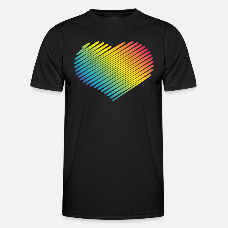 Rainbow Heart (Love / Scribble) Men's Functional T-Shirt