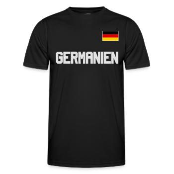 Germany jersey look GERMANIEN with flag flag - Men's Functional T-Shirt - black - Front - AI Model Male 178 dark (178cm)
