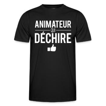 Animateur qui déchire meilleur animateur humour - T-shirt sport Homme - noir - Devant - AI Model Male 178 dark (178cm)