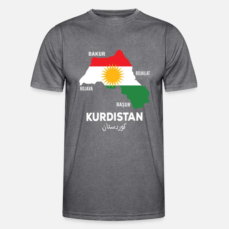 Kurdistan Flagge Bakur Bashur Rojava Rojhlt Newroz Männer Funktions-T-Shirt