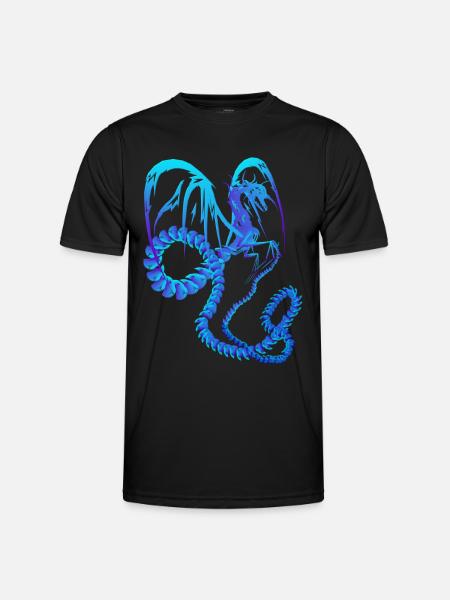 Electric Blue Dragon - Men's Functional T-Shirt - black