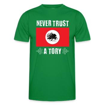 Never trust a Tory, never vote Tory, never vote co - Men's Functional T-Shirt - kelly green - Front - AI Model Male 178 dark (178cm)