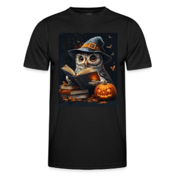 Halloween Geschenk Frauen Eule Männer Kinder Deko - Männer Funktions-T-Shirt - Schwarz - Vorne - AI Model Male 178 dark (178cm)