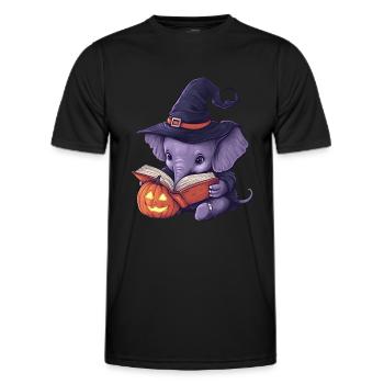 Elefant Halloween Gave Kvinder Mænd Børn - Funktionsshirt til herrer - sort - Foran - AI Model Male 178 dark (178cm)