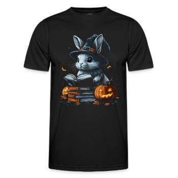 Halloween Bunny Gift Women Men Kids Decoration - Men's Functional T-Shirt - black - Front - AI Model Male 178 dark (178cm)