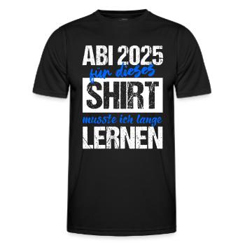 Abi 2025 Gymnasium Graduation Gift Abitur 2025 - Men's Functional T-Shirt - black - Front - AI Model Male 178 dark (178cm)
