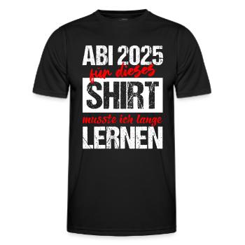 Abi 2025 Gymnasium Graduation Gift Abitur 2025 - Men's Functional T-Shirt - black - Front - AI Model Male 178 dark (178cm)