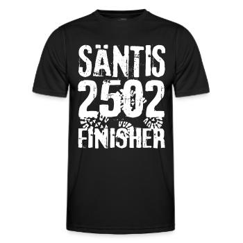 Säntis 2502 Finisher Alpstein Wanderer Climb - Men's Functional T-Shirt - black - Front - AI Model Male 178 dark (178cm)