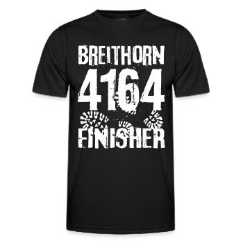 Breithorn 4164 Finisher Valais Mountaineering Hiking - Men's Functional T-Shirt - black - Front - AI Model Male 178 dark (178cm)