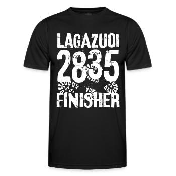 Lagazuoi Dolomites Hiking Mountaineering South Tyrol - Men's Functional T-Shirt - black - Front - AI Model Male 178 dark (178cm)