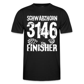 Flüela Schwarzhorn Bergsteiger Berg Albula Davos - Männer Funktions-T-Shirt - Schwarz - Vorne - AI Model Male 178 dark (178cm)