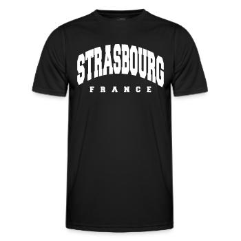 Strasbourg - T-shirt sport Homme - noir - Devant - AI Model Male 178 dark (178cm)
