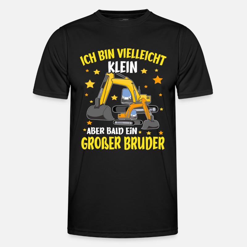 Ich bin bald ein Großer Bruder Bagger Männer Funktions-T-Shirt