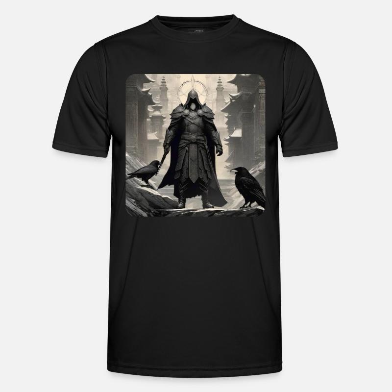 Proud dark knight with ravens - Men's Functional T-Shirt - black