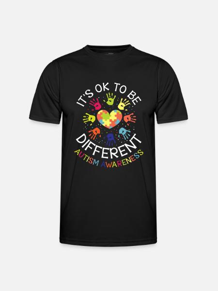 It's ok to be different - Autism Awareness - Funktions-T-shirt herr - svart