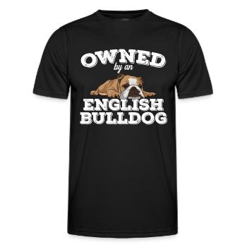 Englische Bulldogge im Besitz einer englischen Bulldogge - Männer Funktions-T-Shirt - Schwarz - Vorne - AI Model Male 178 dark (178cm)
