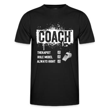 Coach Therapist Role Model Always Right - Men's Functional T-Shirt - black - Front - AI Model Male 178 dark (178cm)