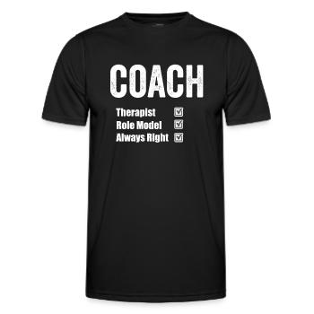 Coach Therapist Role Model Always Right - Men's Functional T-Shirt - black - Front - AI Model Male 178 dark (178cm)