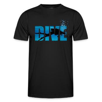Scuba Diving Dive - Men's Functional T-Shirt - black - Front - AI Model Male 178 dark (178cm)