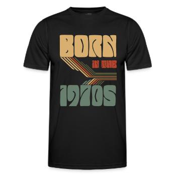 70s Born In The 1970s - Men's Functional T-Shirt - black - Front - AI Model Male 178 dark (178cm)