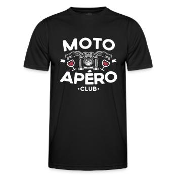 Moto Apéro Club - T-shirt sport Homme - noir - Devant - AI Model Male 178 dark (178cm)