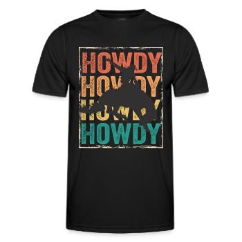 Rodeo Howdy - Men's Functional T-Shirt - black - Front - AI Model Male 178 dark (178cm)