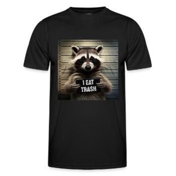 Arrested Raccoon Police Mugshot I Eat Trash - Men's Functional T-Shirt - black - Front - AI Model Male 178 dark (178cm)