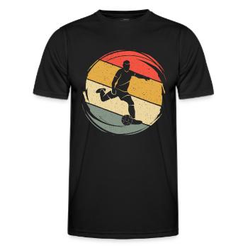 Fußball Fußballspieler Retro Fußballer - Männer Funktions-T-Shirt - Schwarz - Vorne - AI Model Male 178 dark (178cm)