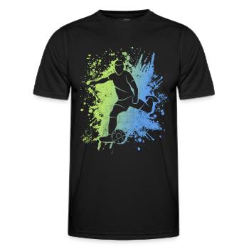 Fußball Fußballspieler Jungen Fußballer - Männer Funktions-T-Shirt - Schwarz - Vorne - AI Model Male 178 dark (178cm)