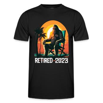 Pensionierung im Ruhestand 2023 - Männer Funktions-T-Shirt - Schwarz - Vorne - AI Model Male 178 dark (178cm)