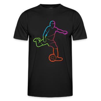 Fußballspieler Bunt Fußball Spieler Fußballer - Männer Funktions-T-Shirt - Schwarz - Vorne - AI Model Male 178 dark (178cm)