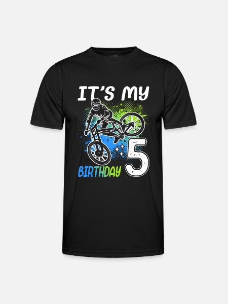 5. Geburtstag Fahrrad 5 Jahre alt Mountain Bike - Männer Funktions-T-Shirt - Schwarz
