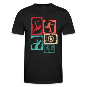 Fußballer Kinder Fußball Spieler Fußballspieler - Männer Funktions-T-Shirt - Schwarz - Vorne - AI Model Male 178 dark (178cm)
