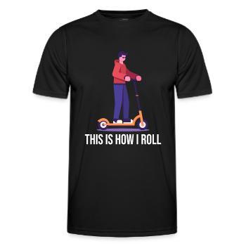 Rollerfahren So rolle ich - Männer Funktions-T-Shirt - Schwarz - Vorne - AI Model Male 178 dark (178cm)