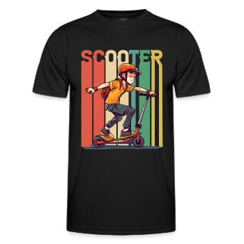 Scootering Boy Retro Vintage - Männer Funktions-T-Shirt - Schwarz - Vorne - AI Model Male 178 dark (178cm)