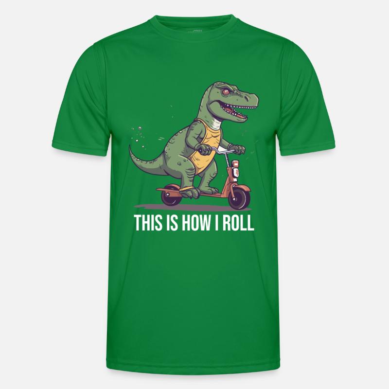 Scootering T Rex So rolle ich Männer Funktions-T-Shirt
