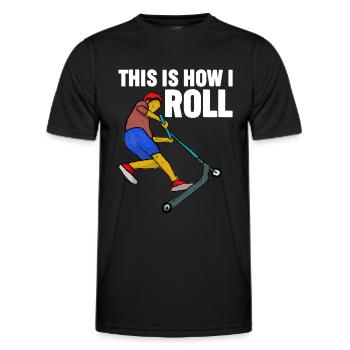 Rollerfahren So rolle ich - Männer Funktions-T-Shirt - Schwarz - Vorne - AI Model Male 178 dark (178cm)