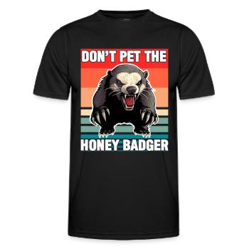 Honey Badger Dont Pet The Honey Badger - T-shirt sport Homme - noir - Devant - AI Model Male 178 dark (178cm)