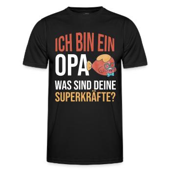 Ich bin ein Opa. Was sind deine Superkräfte? - Männer Funktions-T-Shirt - Schwarz - Vorne - AI Model Male 178 dark (178cm)
