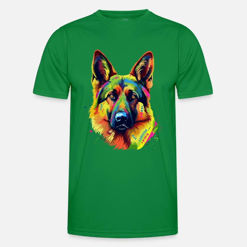 Deutscher Schäferhund Bunt Männer Funktions-T-Shirt