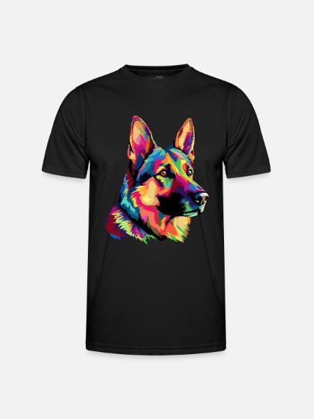 Deutscher Schäferhund Bunt - Männer Funktions-T-Shirt - Schwarz