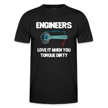 Ingenieure lieben es, wenn Sie schmutzig anziehen - Männer Funktions-T-Shirt - Schwarz - Vorne - AI Model Male 178 dark (178cm)