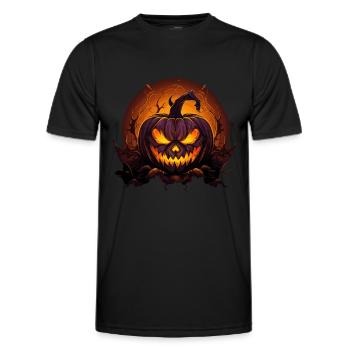 Halloween Spooky Jack O Lantern - Men's Functional T-Shirt - black - Front - AI Model Male 178 dark (178cm)