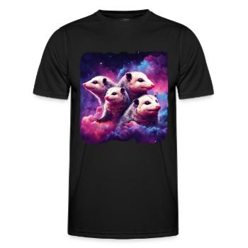 Weltraum-Possoms - Männer Funktions-T-Shirt - Schwarz - Vorne - AI Model Male 178 dark (178cm)