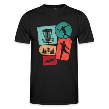 Discgolf Disc Golf Jungen Kinder Herren Discgolfer - Männer Funktions-T-Shirt - Schwarz - Vorne - AI Model Male 178 dark (178cm)