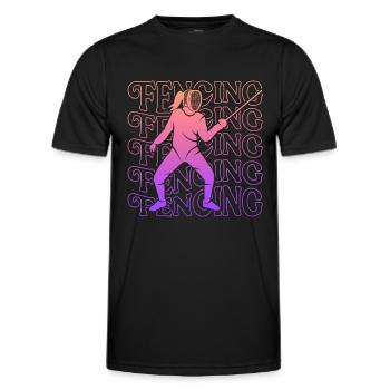Fechter Fechtmeister Damen Frauen Mädchen Fechten - Männer Funktions-T-Shirt - Schwarz - Vorne - AI Model Male 178 dark (178cm)