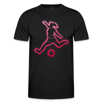 Soccer Soccer Player Female Soccer Player Girl - Men's Functional T-Shirt - black - Front - AI Model Male 178 dark (178cm)