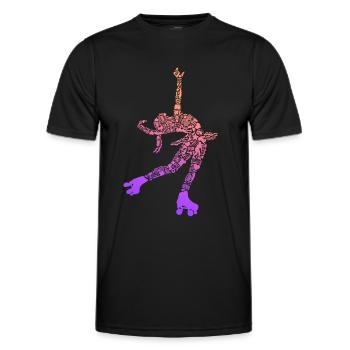 Rollschuh Kinder Roller Skates Rollschuhe Mädchen - Männer Funktions-T-Shirt - Schwarz - Vorne - AI Model Male 178 dark (178cm)