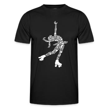 Roller Skates Kids Roller Skates Roller Skates Women - Men's Functional T-Shirt - black - Front - AI Model Male 178 dark (178cm)