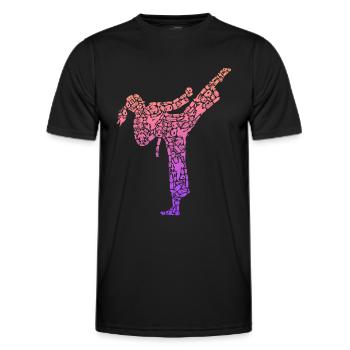 Karaté Fille Arts Martiaux Filles Femmes Taekwondo - T-shirt sport Homme - noir - Devant - AI Model Male 178 dark (178cm)